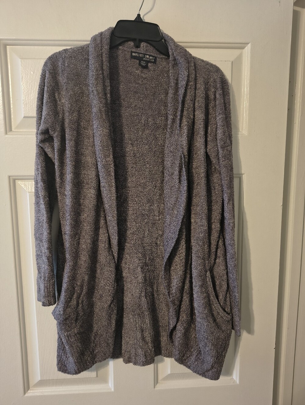Barefoot Dreams CozyChic Lite Gray Cardigan XS/S – Long Open Front